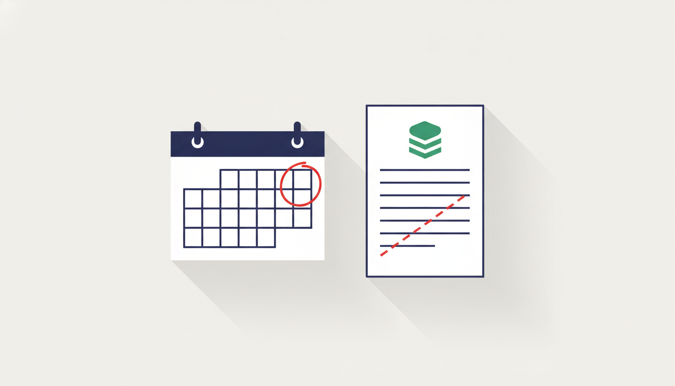 Calendrier et facture échue avec un calcul de pénalités